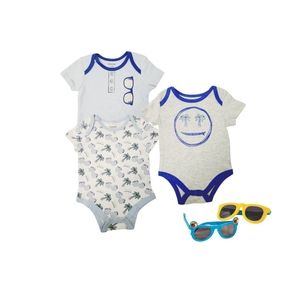Tic-tac-toe 3-Pack Bodysuits Size 3/6 Months